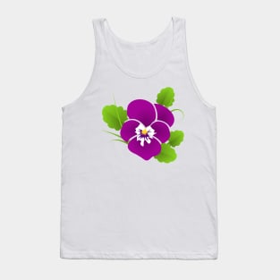 Pansy Flowers Design Tank Top